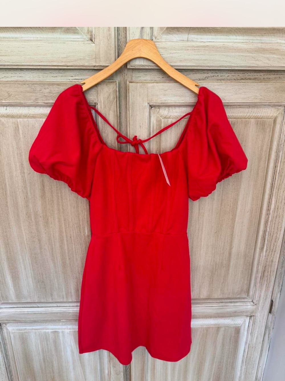 Francesca's Collections Red Puff Sleeve Mini Dress new with tags